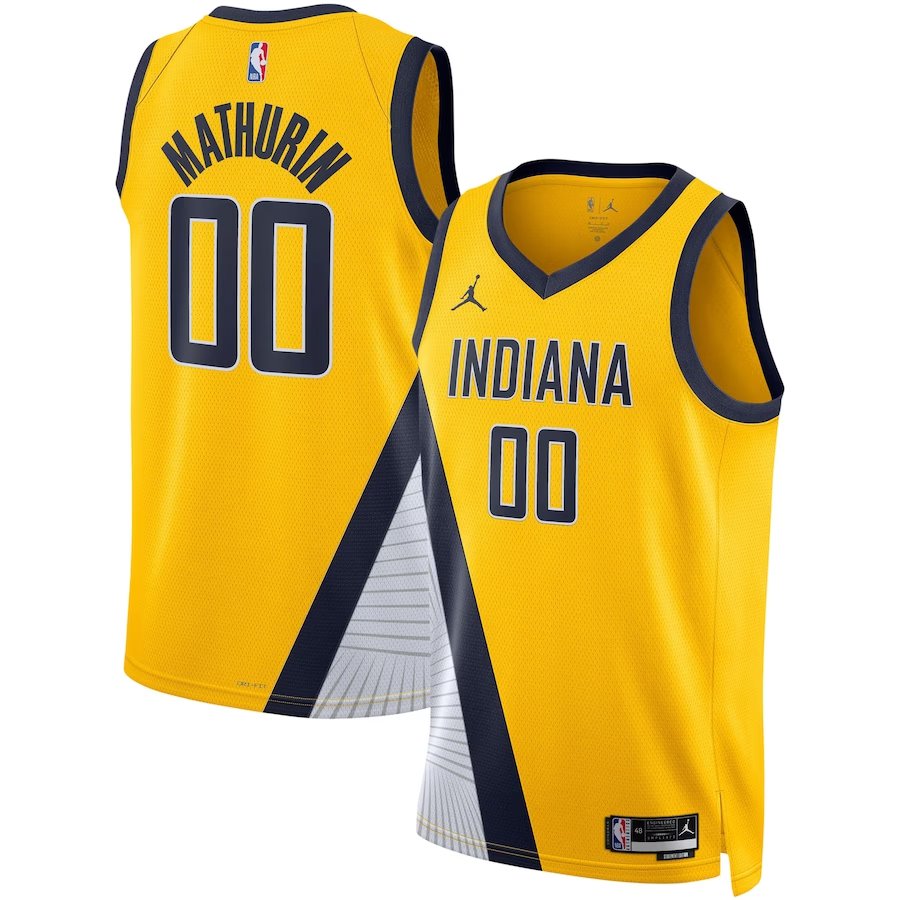 Any Size Indiana Pacers Custom Statement Swingman Jersey Yellow