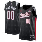 Mens Youth Portland Trail Blazers Custom Black 2024-25 City Edition Swingman Jersey