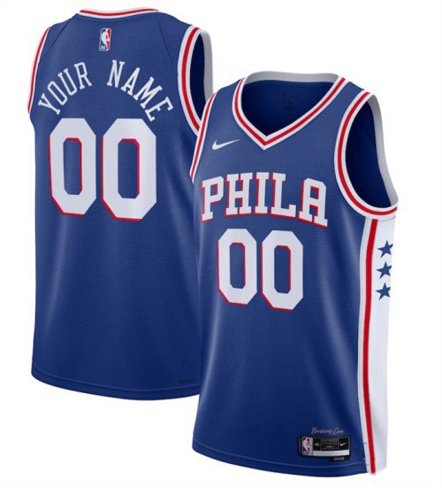 Philadelphia 76ers Active Player Custom Blue Icon Edition Swingman Stitched Jersey