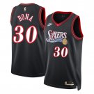 Philadelphia 76ers #30 Adam Bona Black 2025 Classic Edition Stitched Jersey