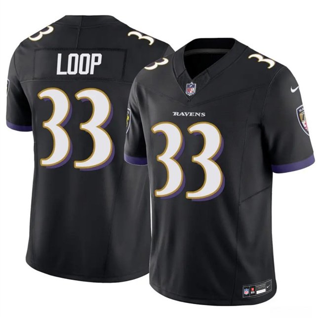 Baltimore Ravens #33 Tyler Loop Black 2025 F.U.S.E. Vapor Limited Football Jersey