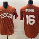Texas Longhorns #16 Peyton Manning Orange SEC Patch Stitched Jersey