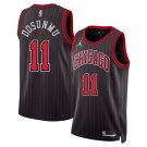 Ayo Dosunmu #11 Chicago Bulls Statement Edition Stripe Jersey Black