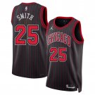 Chicago Bulls #25 Jalen Smith Statement Edition Stripe Jersey Red Black