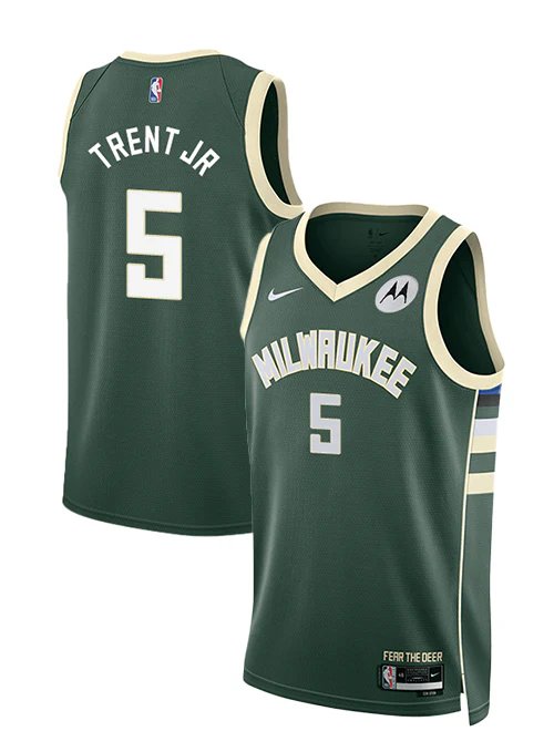 MIL #5 Gary Trent Jr. Icon Edition Swingman Jersey Green