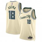 Milwaukee Bucks #18 Kyle Kuzma City Edition Stitched Jersey Cream 2025-26