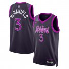 Minnesota Timberwolves #3 Jaden McDaniels City Edition Jersey Purple Black