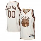 Mens Youth Golden State Warriors Custom City Edition Swingman Jersey Tan