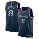 Philadelphia 76ers #8 Paul George City Edition Stitched Jersey Navy 2025-26