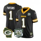 Green Bay Packers #1 Micah Parsons Black 100th Season F.U.S.E. Limited Jersey