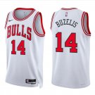 Men's Youth Chicago Bulls #14 Matas Buzelis White 2024 Draft Association Edition Stitched Jersey