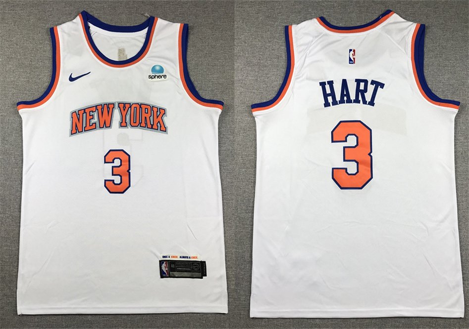 New Yok Knicks #3 Josh Hart White Association Edition Basketball Jersey