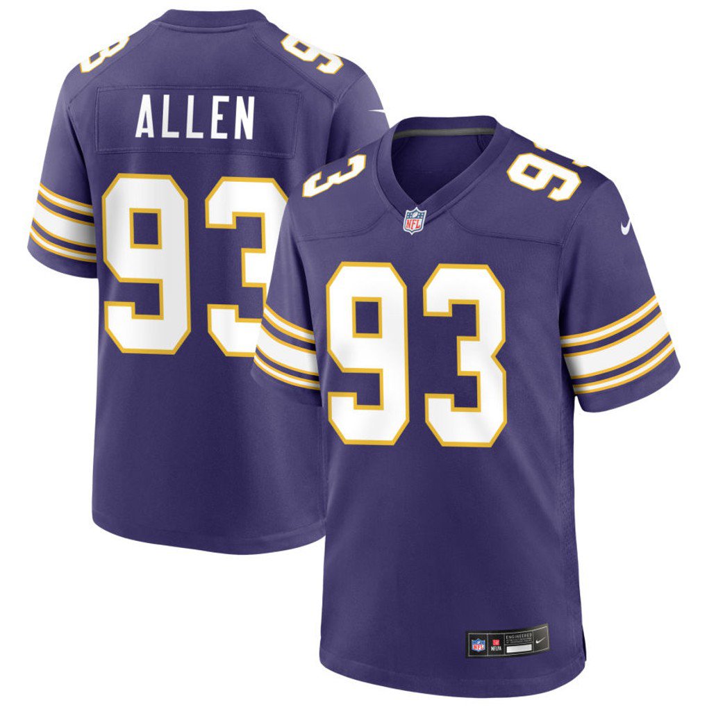 Minnesota Vikings #93 Jonathan Allen Nike Purple Classic Football Limited Jersey