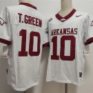 Mens Arkansas Razorbacks #10 Taylen Green Nike White Stitched Football Game Jersey