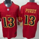 San Francisco 49ers #13 Brock Purdy 2025 F.U.S.E. “Rivalries” Vapor Limited Jersey Red Gold
