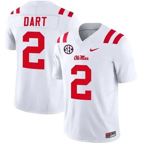 Ole Miss Rebels #2 Jaxson Dart White F.U.S.E. Limited Football Game Jersey