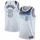 Men's Youth Minnesota Timberwolves #5 Anthony Edwards White 2025 City Edition Stitched Jersey