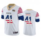 New Orleans Saints #41 Alvin Kamara White USA Flag Fashion Limited Stitched Jersey