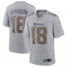 Minnesota Vikings #18 Justin Jefferson Gray Atmosphere Fashion Stitched Jersey
