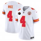 Kansas City Chiefs #4 Rashee Rice White 2025 F.U.S.E. John Madden Patch Jersey