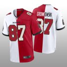 Mens Buccaneers #87 Rob Gronkowski split Jersey red white