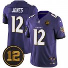 Baltimore Ravens #12 Jacoby Jones FUSE Patch Vapor Limited Jersey Purple