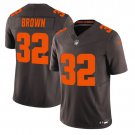 Jim Brown Jersey #32 Alpha Dawg Edition' Vapor Limited Stitched Brown
