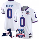 Brian Burns New York Giants 100th Season & State Patch Vapor Limited White Jersey