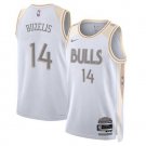Chicago Bulls #14 Matas Buzelis City Edition Jersey White 2025