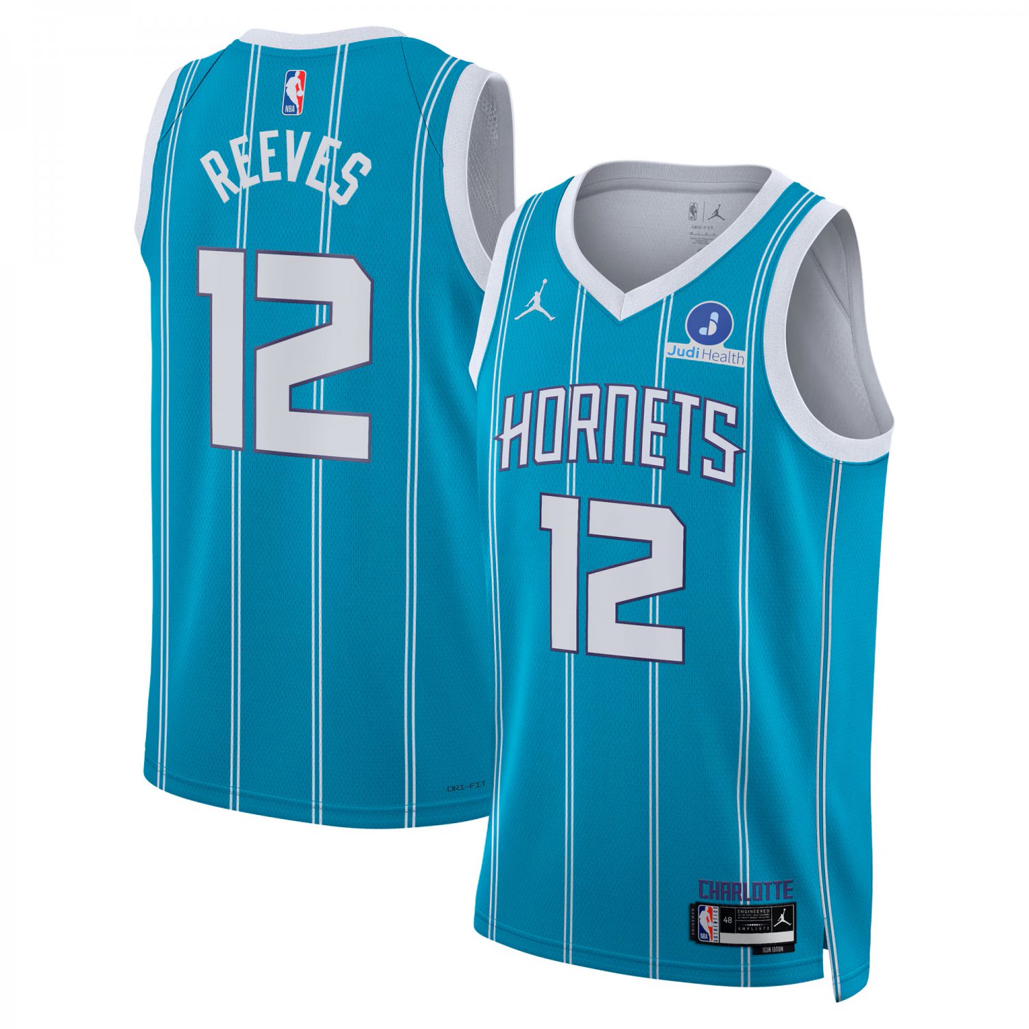 Charlotte Hornets #12 Antonio Reeves Teal 2025 Draft Icon Edition ...