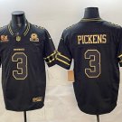 George Pickens Jersey #3 With 5X Est. 1960 Patch Stitched Black Gold