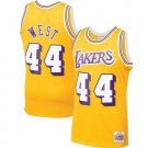 Men's Lakers #44 Jerry West Throwback Basketball Jersey Yellow