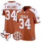 Ricky Williams Jersey #34 Texas Longhorns 2025 State Map SEC Patch Orange