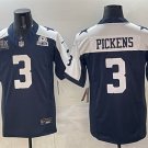 Cowboys #3 George pickens Navy F.U.S.E. With 5x Super Bowl Champions & 1960 Patch Jersey Navy