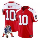 Drake Maye Jersey #10 Throwback Football Vapor Limited Stitched Red