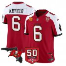 Buccaneers #6 Baker Mayfield Red F.U.S.E. 50th Season & 4-Star C Patch Football Jersey
