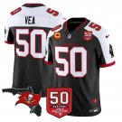 Vita Vea Jersey #50 50 Seasons 1976-2025 Vapor Limited Stitched Black Alter