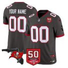 Custom Tampa Bay Buccaneers Jersey Name Number 50TH Stitched Pewter