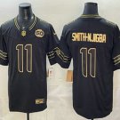 Seattle Seahawks #11 Jaxon Smith-Njigba Black Gold 2025 FUSE 50th Season Patch Jersey