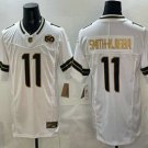 Seattle Seahawks #11 Jaxon Smith-Njigba White Gold 2025 FUSE 50th Season Patch Jersey