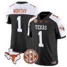 Xavier Worthy Jersey Texas Longhorns State Map and Sec Patch Jersey