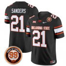 Barry Sanders Jersey #21 Oklahoma State Cowboys Leslie O'neal Patch Vapor Black