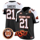 Barry Sanders #21 Oklahoma State Cowboys Leslie O'neal Patch Vapor Black Jersey