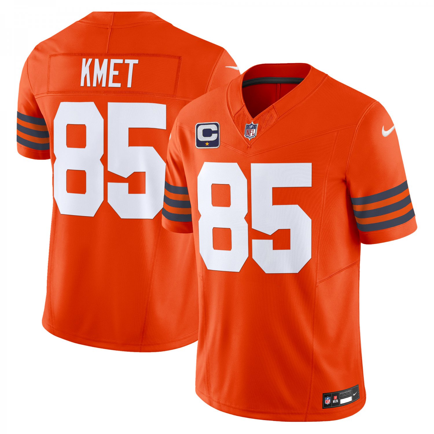 Cole Kmet Chicago Bears Throwback Vapor Limited Orange Jersey