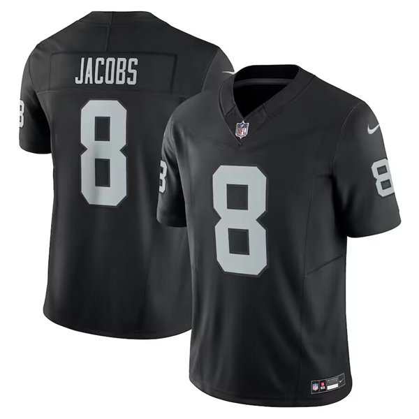 Raiders #8 Josh Jacobs Black F.U.S.E Vapor Untouchable Football Jersey