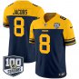 Menâs Josh Jacobs Green Bay Packers Throwback 100th Season Patch Vapor Limited Navy Jersey