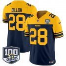 AJ Dillon Green Bay Packers Throwback 100th Season Patch Vapor Limited Navy Jersey