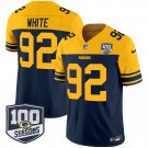 Men’s Reggie White Green Bay Packers Throwback 100th Season Patch Vapor Limited Navy Jersey