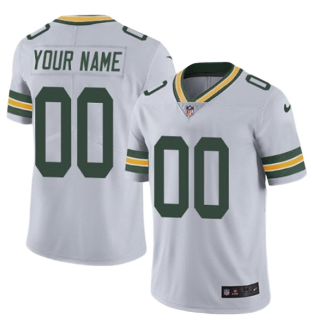 Green Bay Packers #00 Custom White Vapor Untouchable Limited Jersey