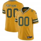 Green Bay Packers #00 Custom Gold Color Rush Limited Jersey